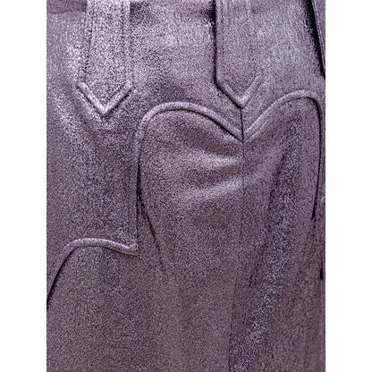 Tom Ford Purple Eco-Leather Lurex Skirt