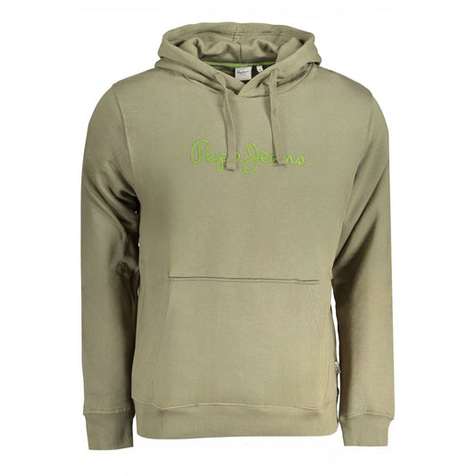 Pepe Jeans Green Cotton Hoodie - Sustainable Style Essentials