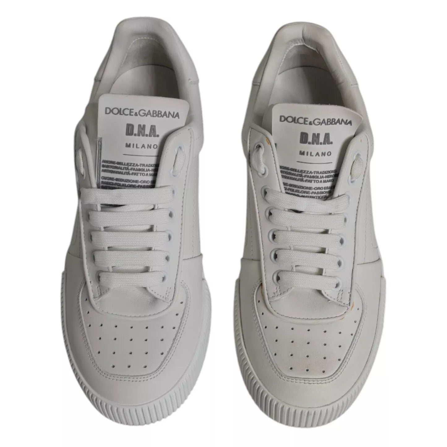 Dolce & Gabbana White Miami Leather Low Top Sneakers