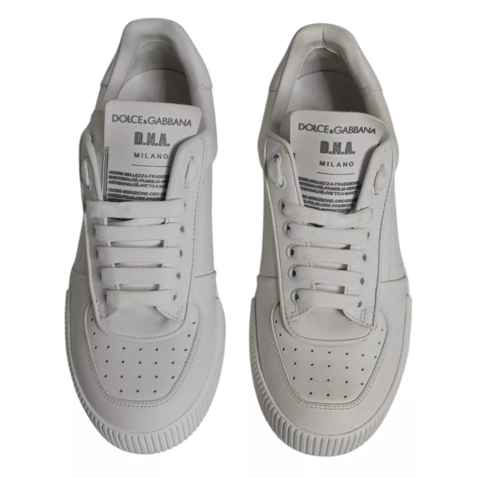 Dolce & Gabbana White Miami Leather Low Top Sneakers