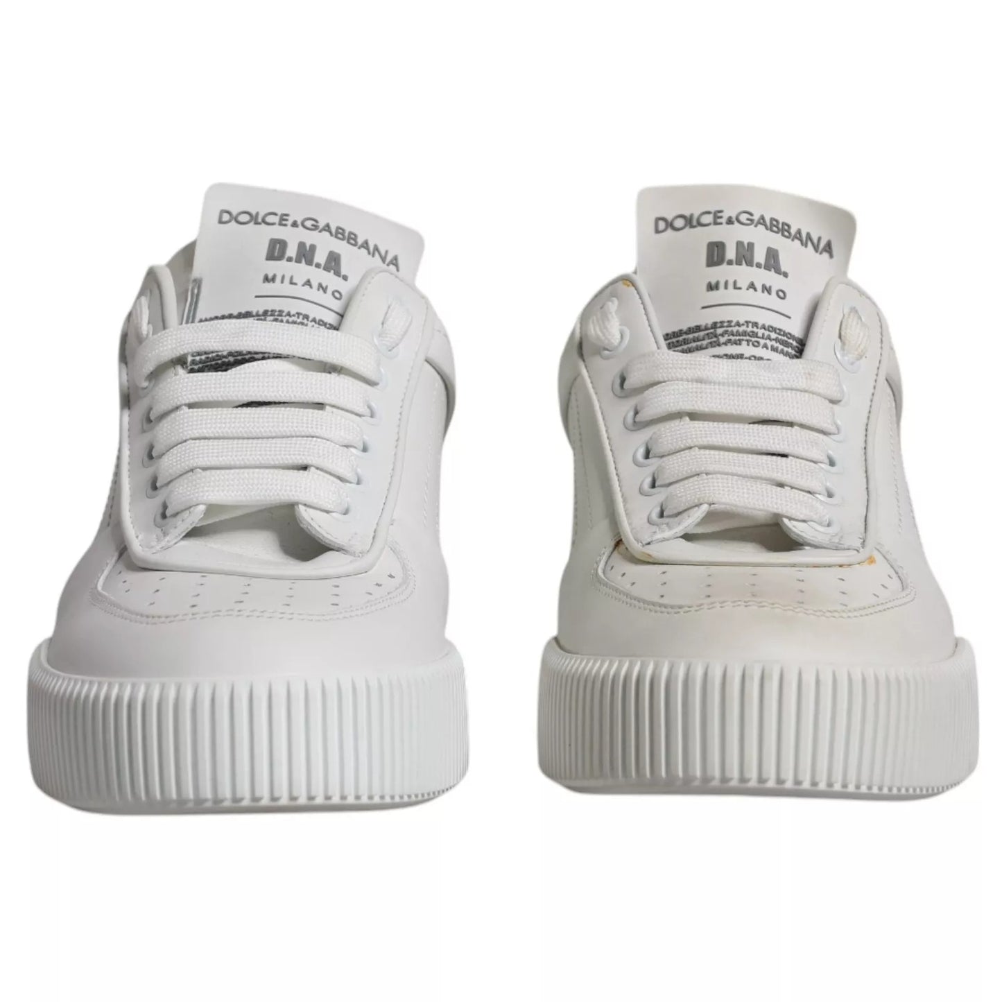 Dolce & Gabbana White Miami Leather Low Top Sneakers