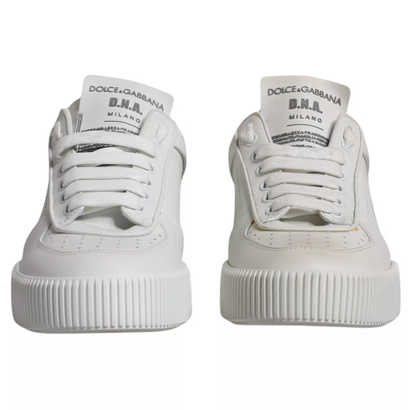 Dolce & Gabbana White Miami Leather Low Top Sneakers