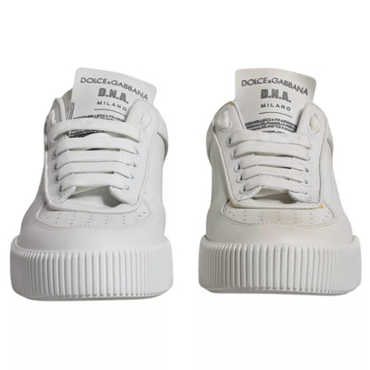 Dolce & Gabbana White Miami Leather Low Top Sneakers