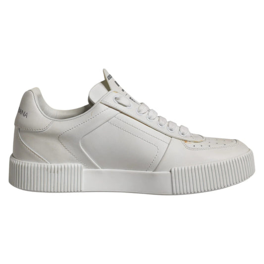 Dolce & Gabbana White Miami Leather Low Top Sneakers