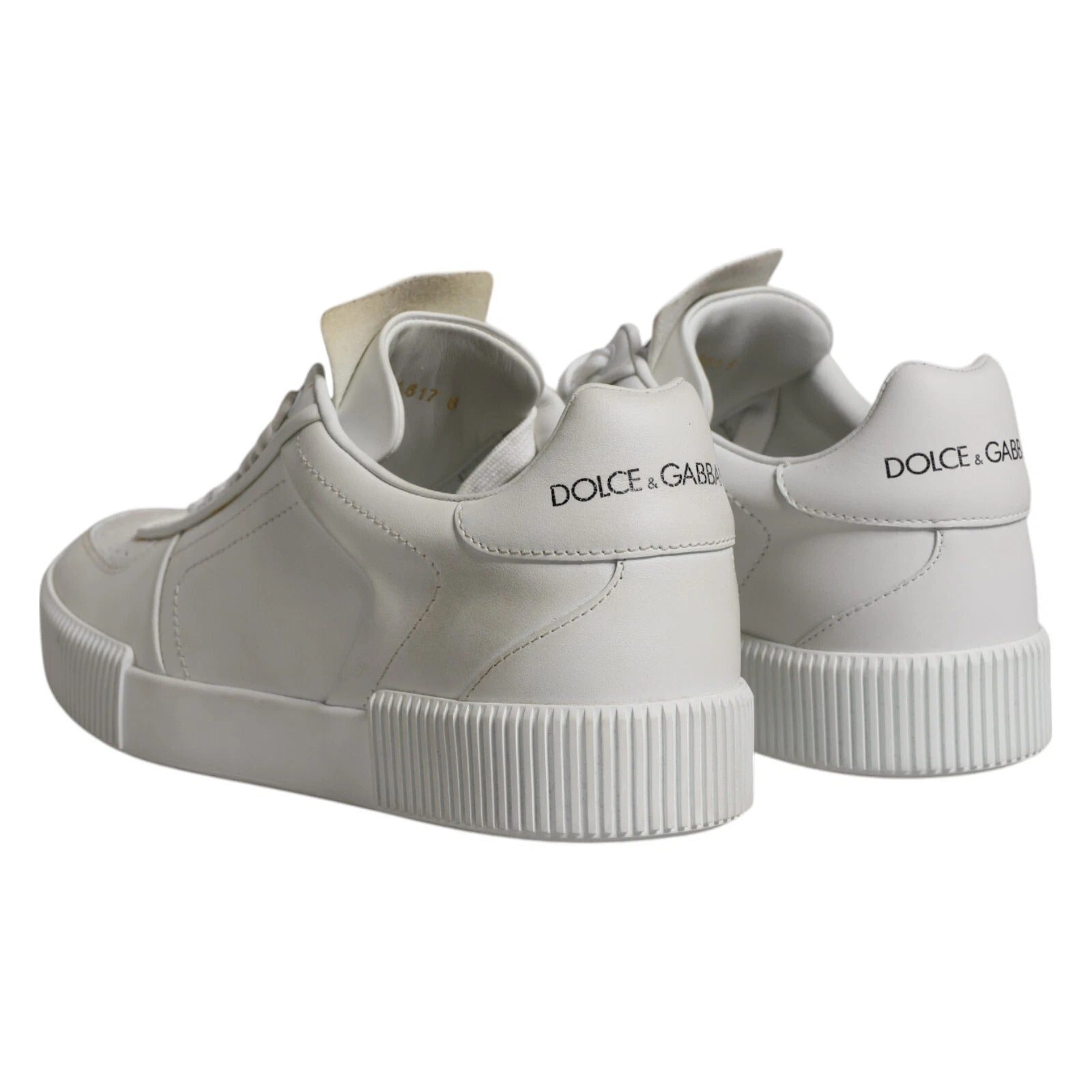 Dolce & Gabbana White Miami Leather Low Top Sneakers