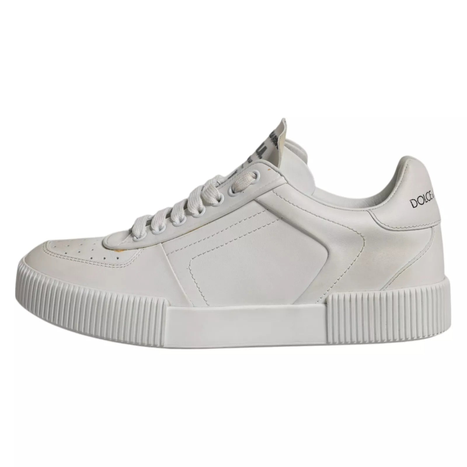 Dolce & Gabbana White Miami Leather Low Top Sneakers