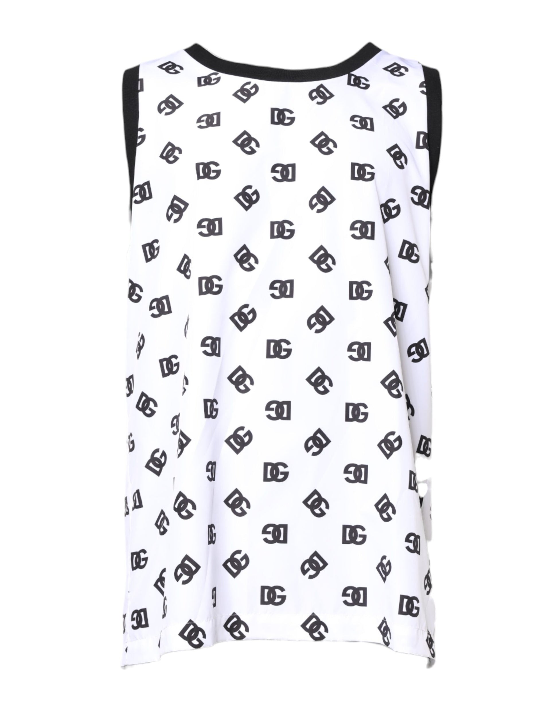 Dolce & Gabbana DG Logo White Polyester Sleeveless T-shirt