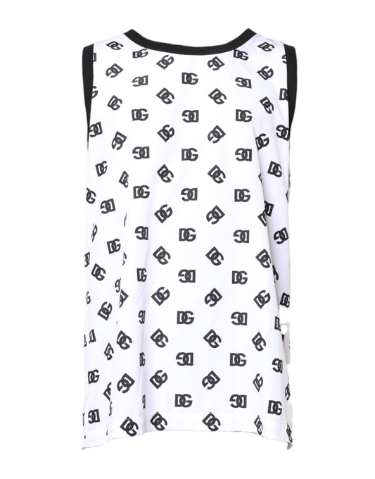 Dolce & Gabbana DG Logo White Polyester Sleeveless T-shirt