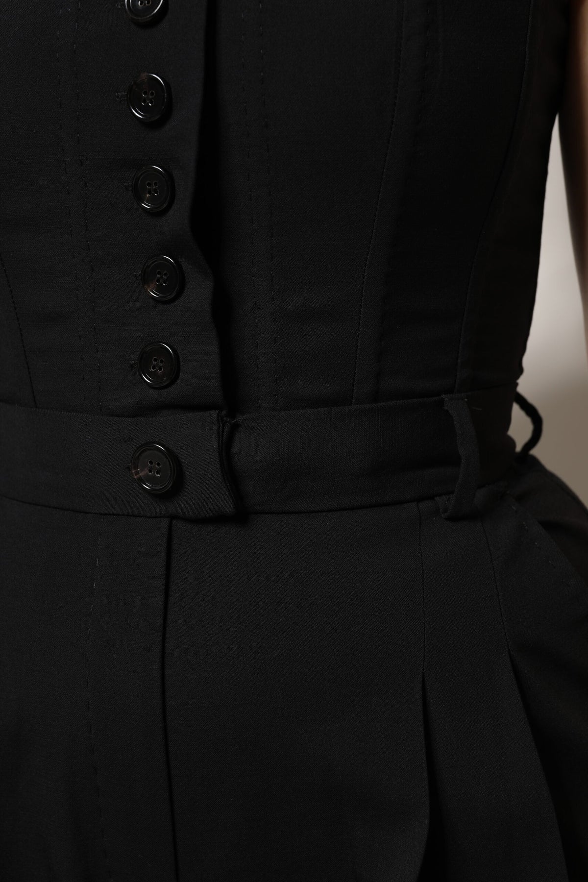 Dolce & Gabbana Black Wool Strapless Jumpsuit