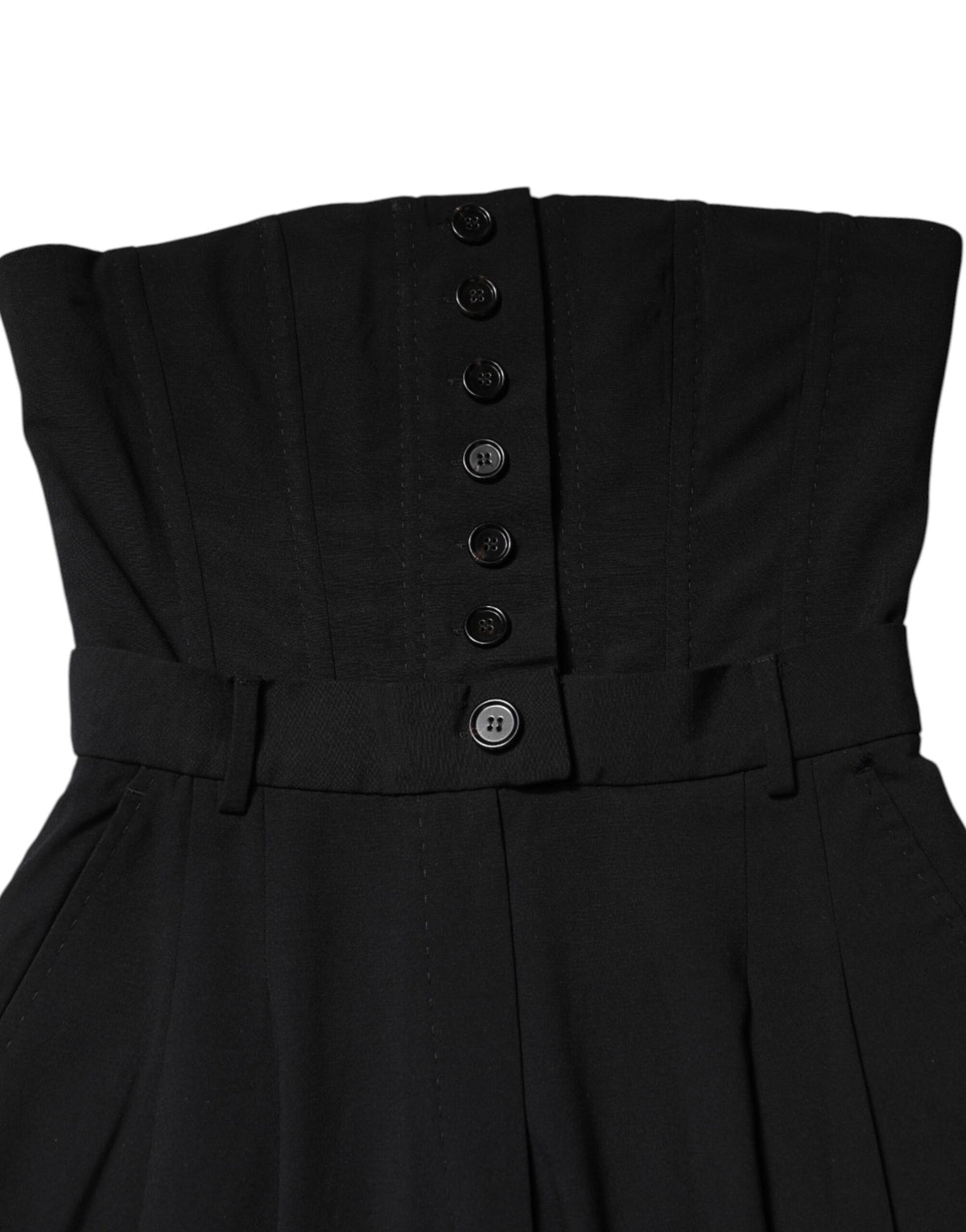 Dolce & Gabbana Black Wool Strapless Jumpsuit