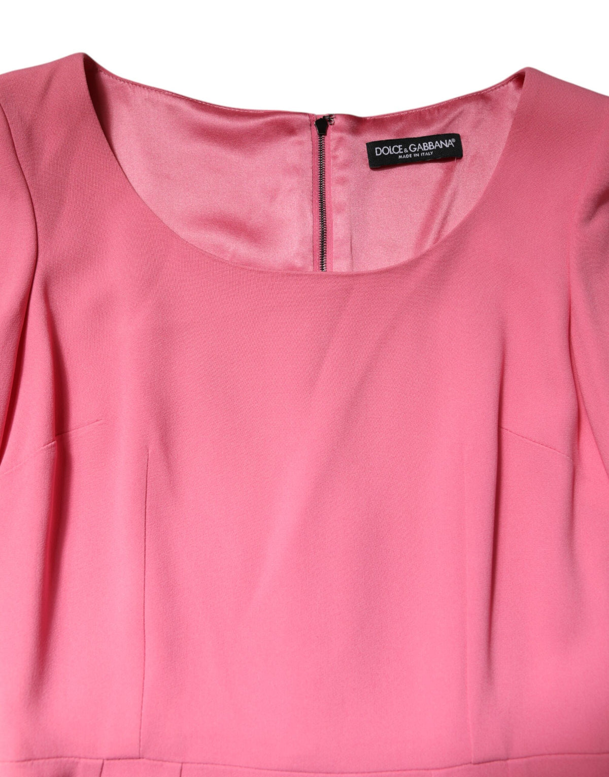 Dolce & Gabbana Pink Short Sleeve Sheath Midi Dress