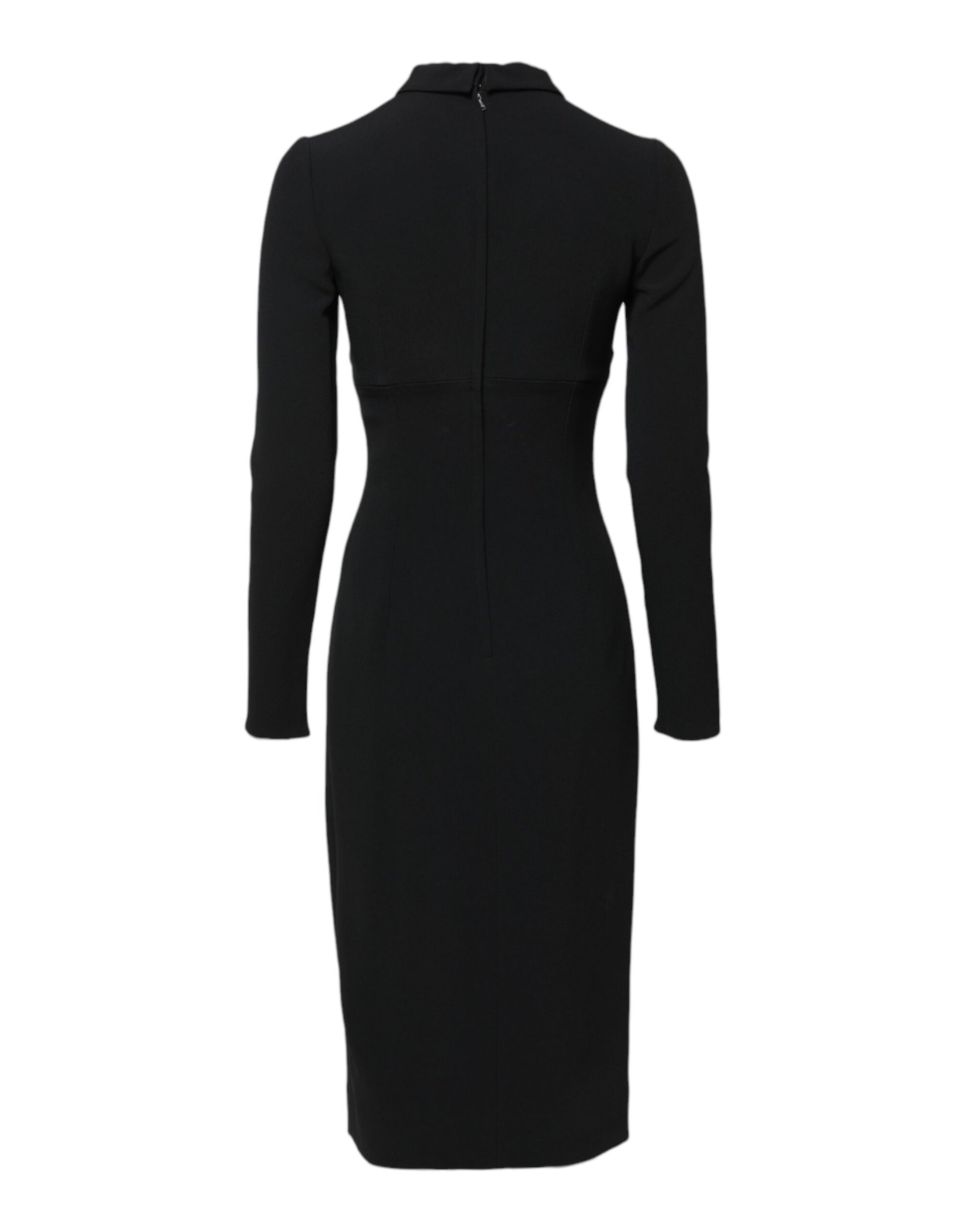 Dolce & Gabbana Black Long Sleeve Bodycon Sheath Midi Dress