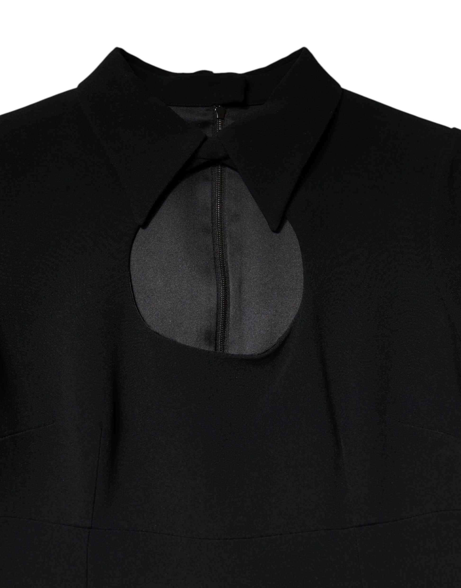 Dolce & Gabbana Black Long Sleeve Bodycon Sheath Midi Dress