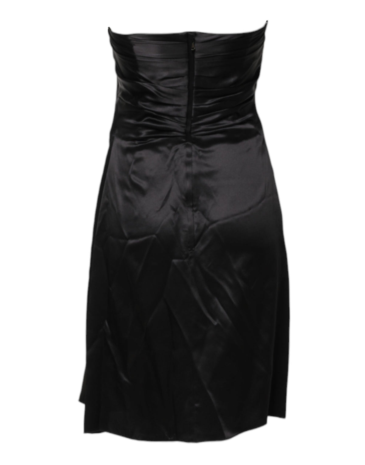 Dolce & Gabbana Black Strapless Silk A-line Mini Dress