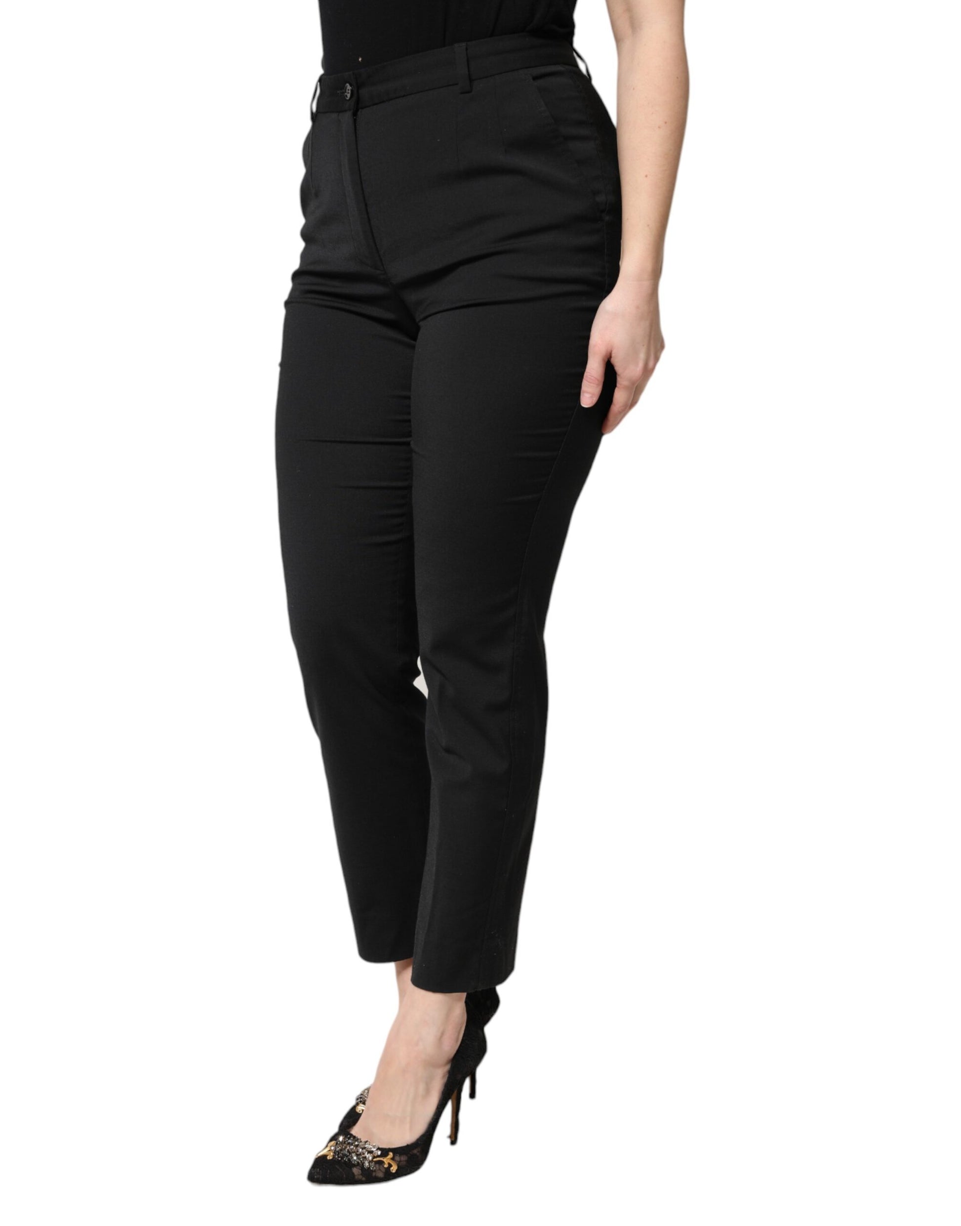 Dolce & Gabbana Black High Waist Slim Fit Pants
