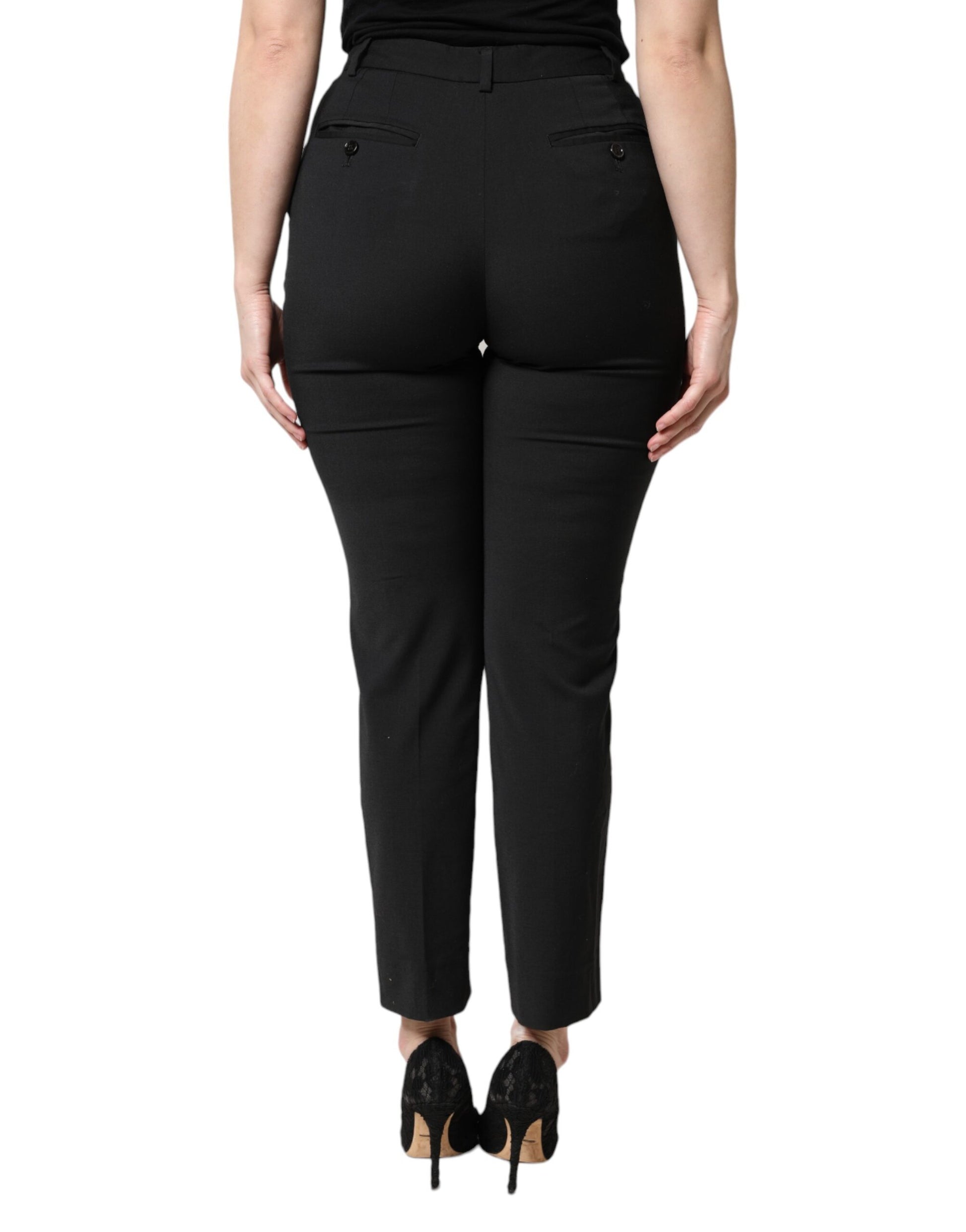 Dolce & Gabbana Black High Waist Slim Fit Pants