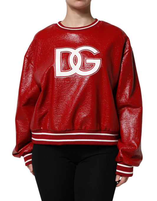 Dolce & Gabbana Red Wool DGLogo Crew Neck Jumper