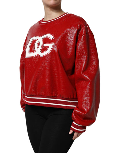 Dolce & Gabbana Red Wool DGLogo Crew Neck Jumper