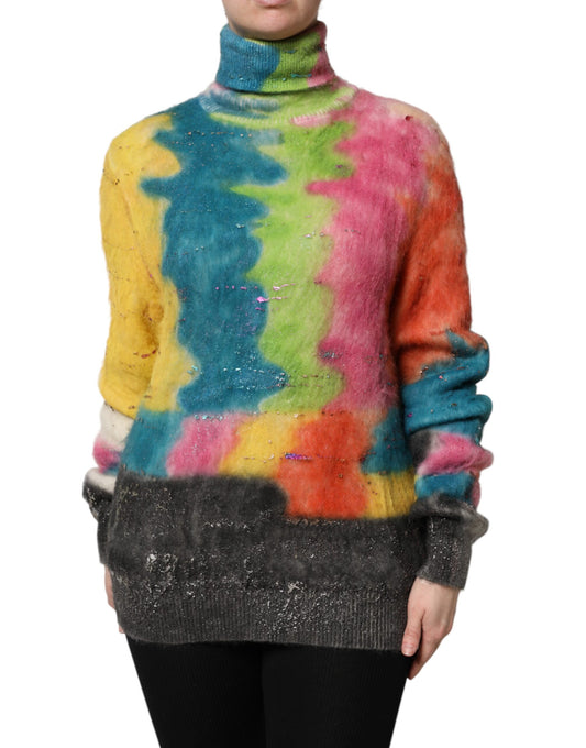 Dolce & Gabbana Multicolour Mohair Turtleneck Jumper