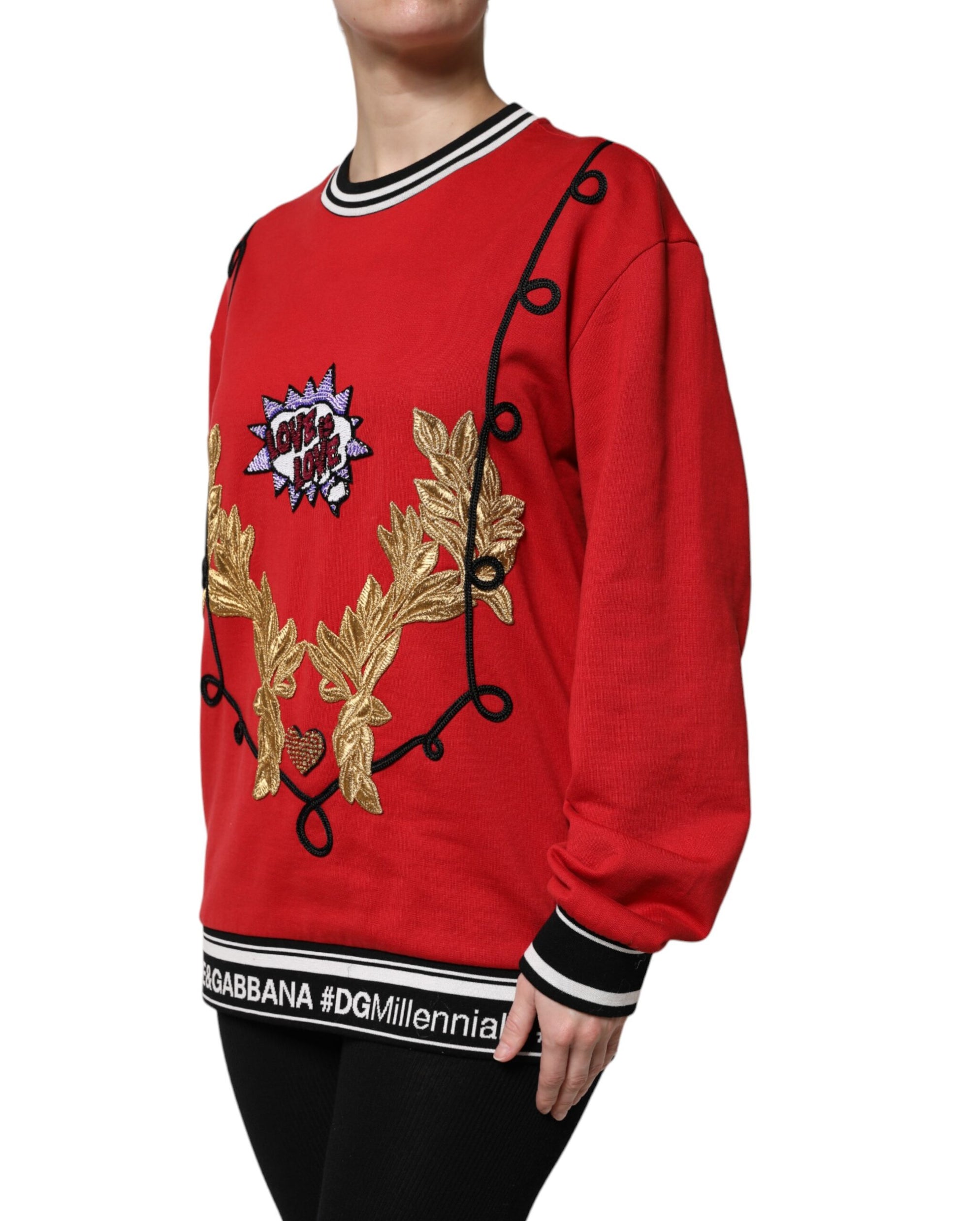 Dolce & Gabbana Red Cotton Queen #DG Millenials Jumper