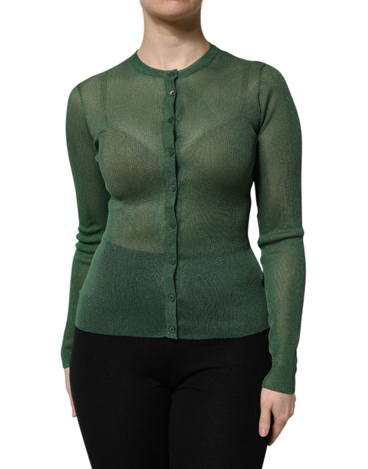 Dolce & Gabbana Green Button-Up Cardigan