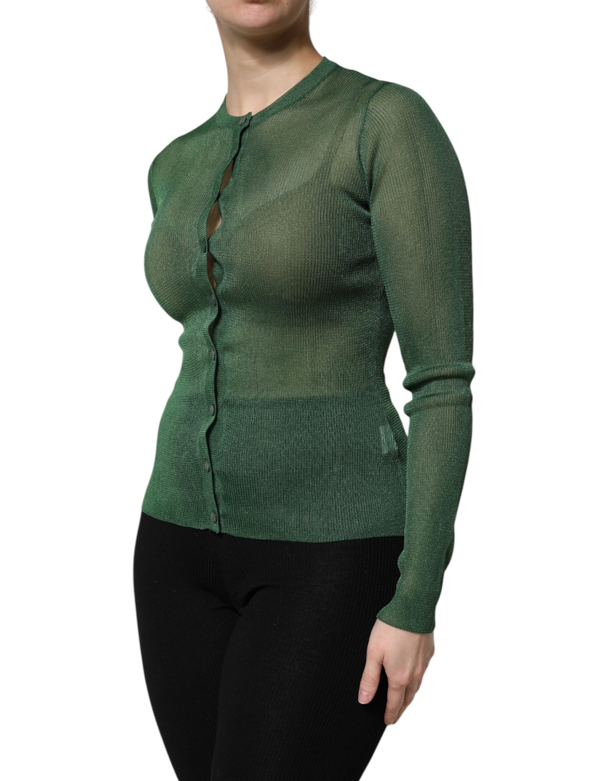 Dolce & Gabbana Green Button-Up Cardigan