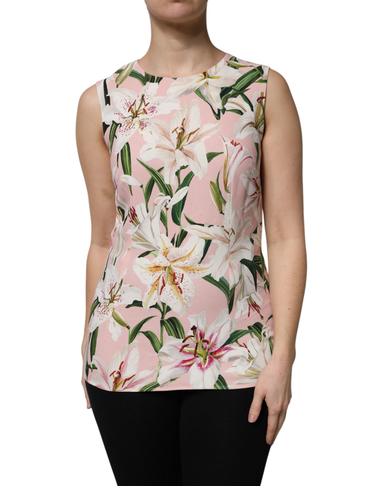 Dolce & Gabbana Multicolour Floral Print Round Neck Tank Top