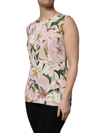 Dolce & Gabbana Multicolour Floral Print Round Neck Tank Top