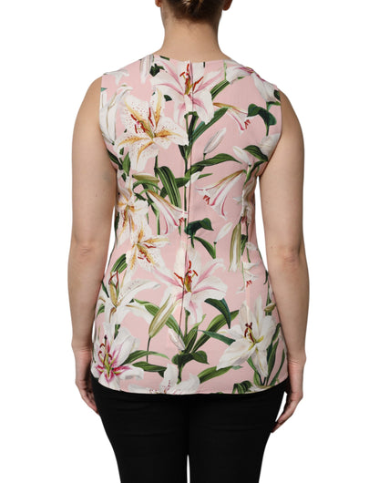 Dolce & Gabbana Multicolour Floral Print Round Neck Tank Top
