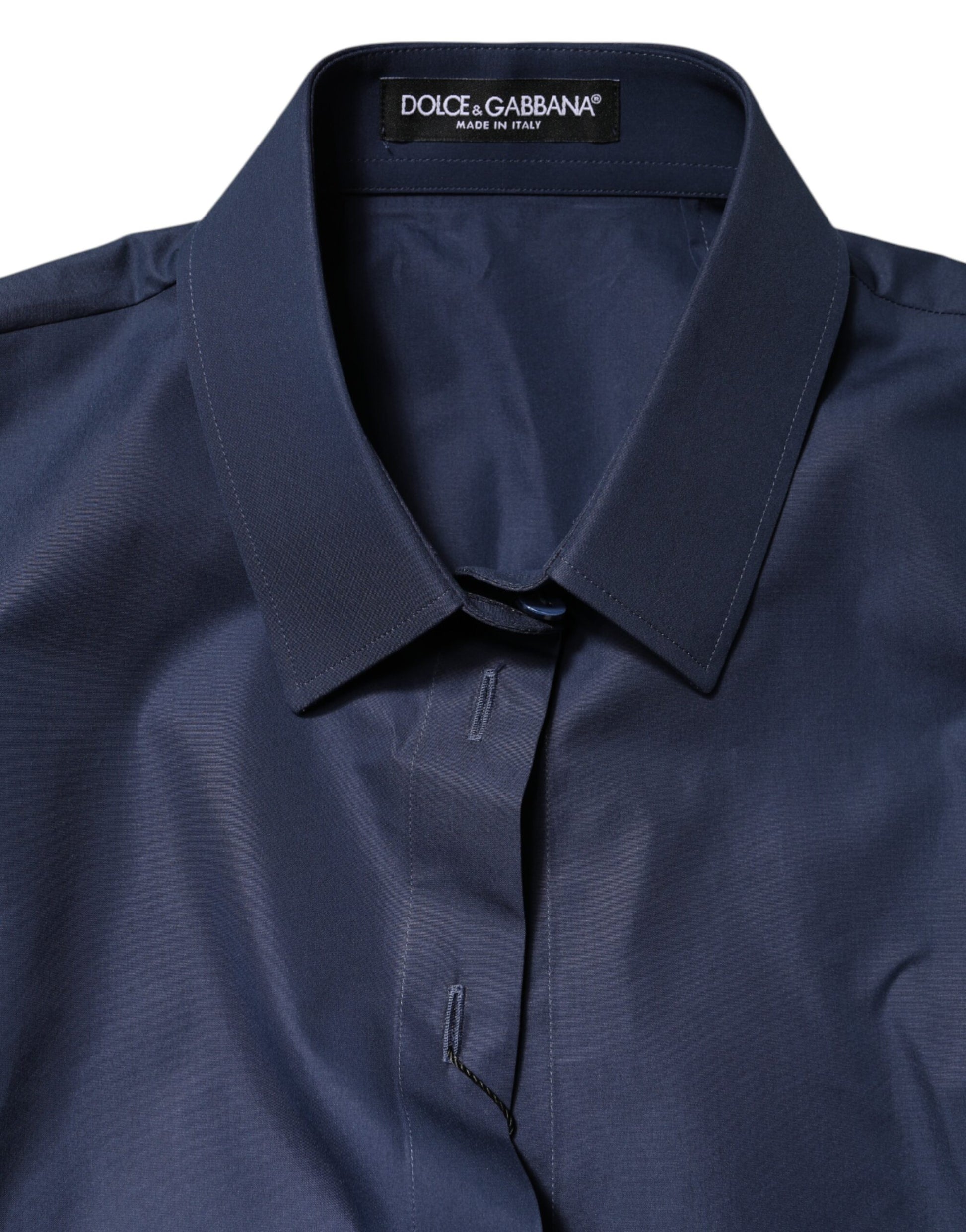 Dolce & Gabbana Blue Cotton Short Sleeves Button Down Polo Top