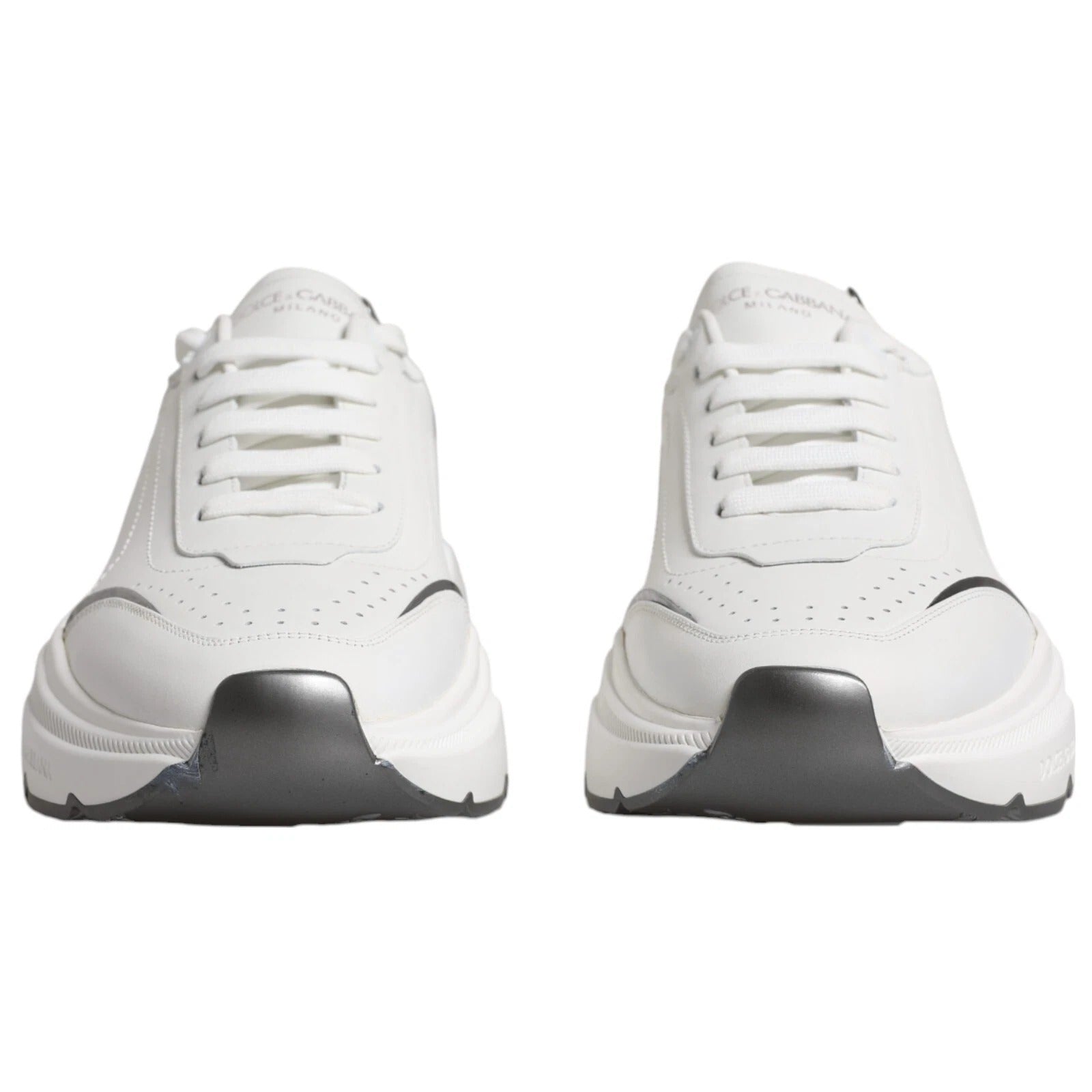 Dolce & Gabbana DAYMASTER White Silver Leather Sneakers
