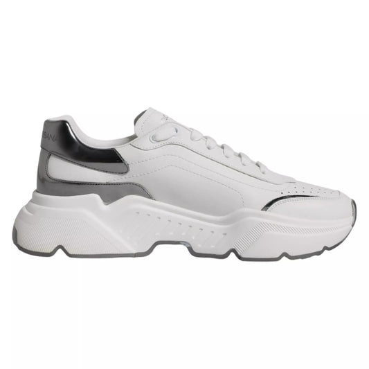 Dolce & Gabbana DAYMASTER White Silver Leather Sneakers