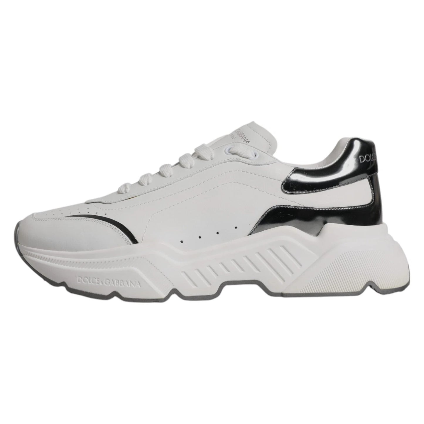 Dolce & Gabbana DAYMASTER White Silver Leather Sneakers