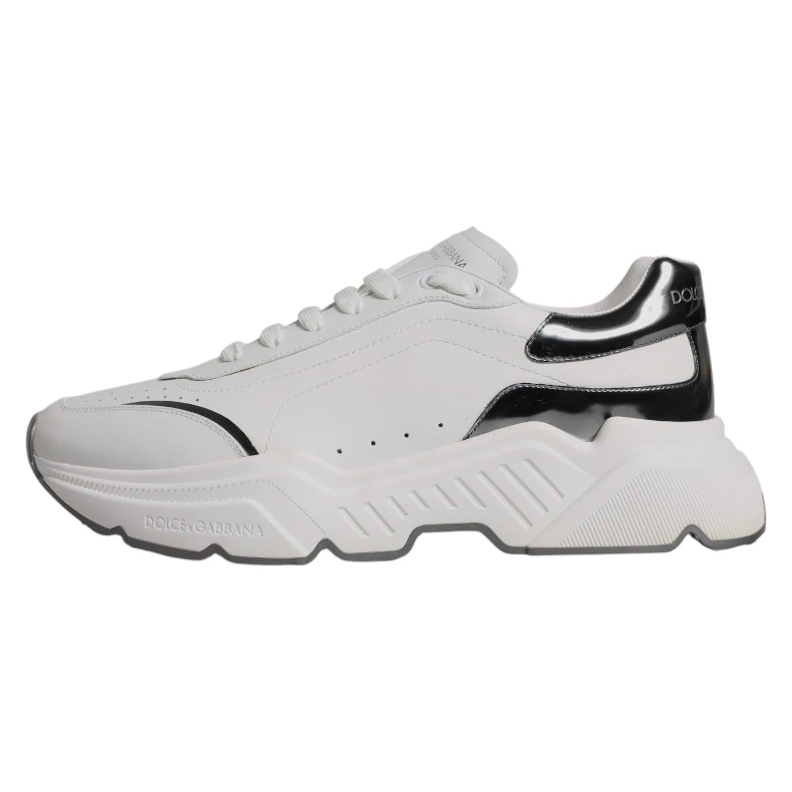 Dolce & Gabbana DAYMASTER White Silver Leather Sneakers