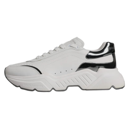Dolce & Gabbana DAYMASTER White Silver Leather Sneakers