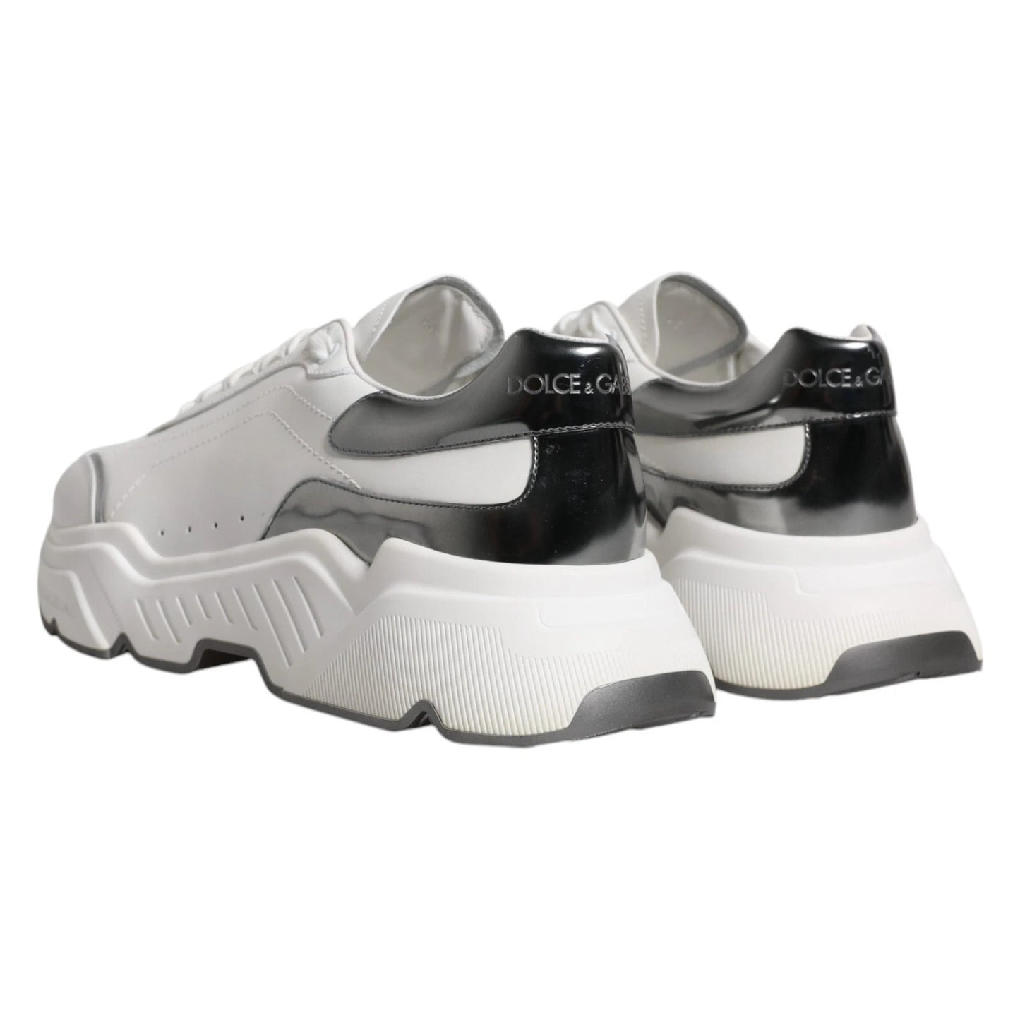 Dolce & Gabbana DAYMASTER White Silver Leather Sneakers