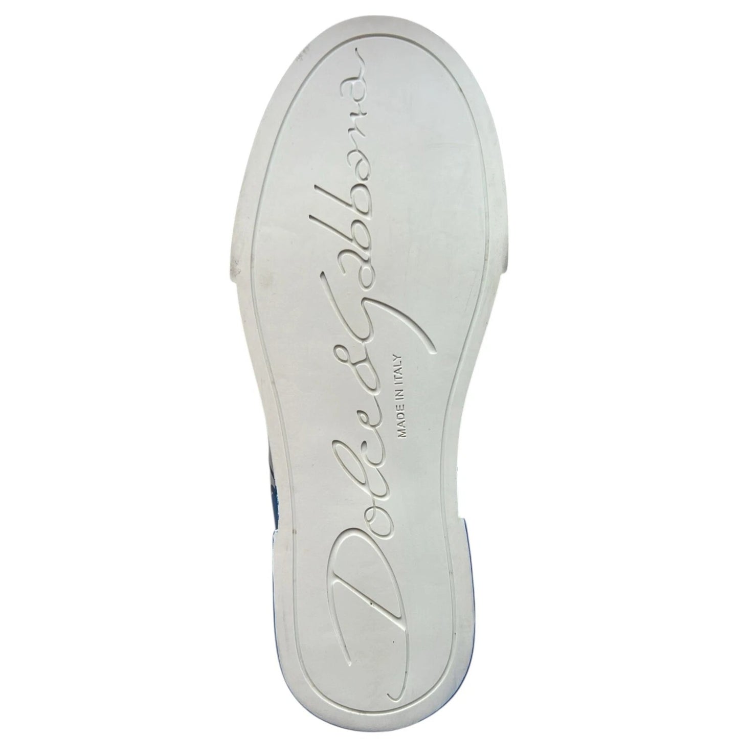 Dolce & Gabbana White & Blue Logo Portofino Sneakers for Women