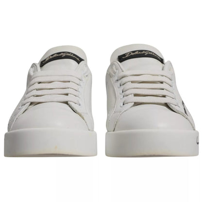 Dolce & Gabbana White & Blue Logo Portofino Sneakers for Women