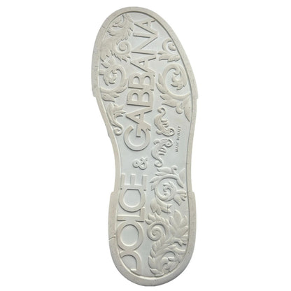 Dolce & Gabbana White Leather DG Logo Low Top Sneakers