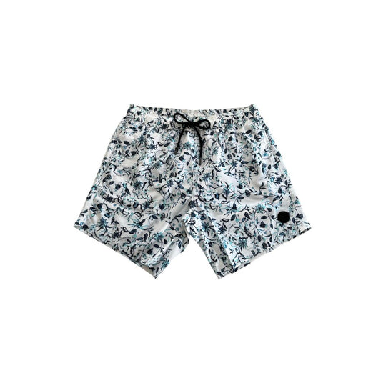 Trussardi Beachwear Men's Swim Shorts – White Floral Print