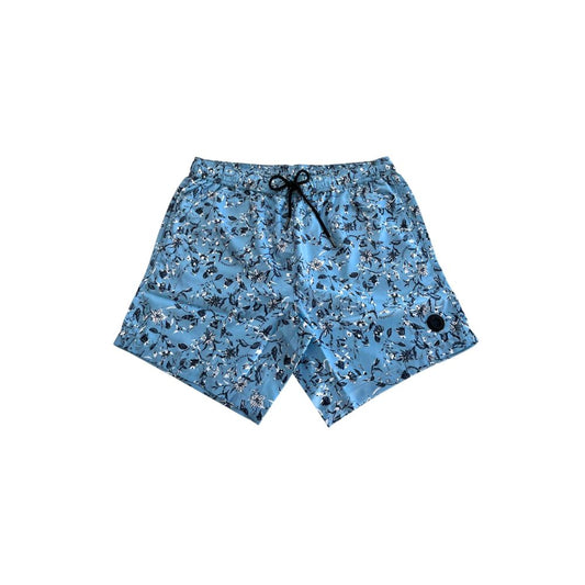 Trussardi Men’s Light Blue Floral Swim Shorts