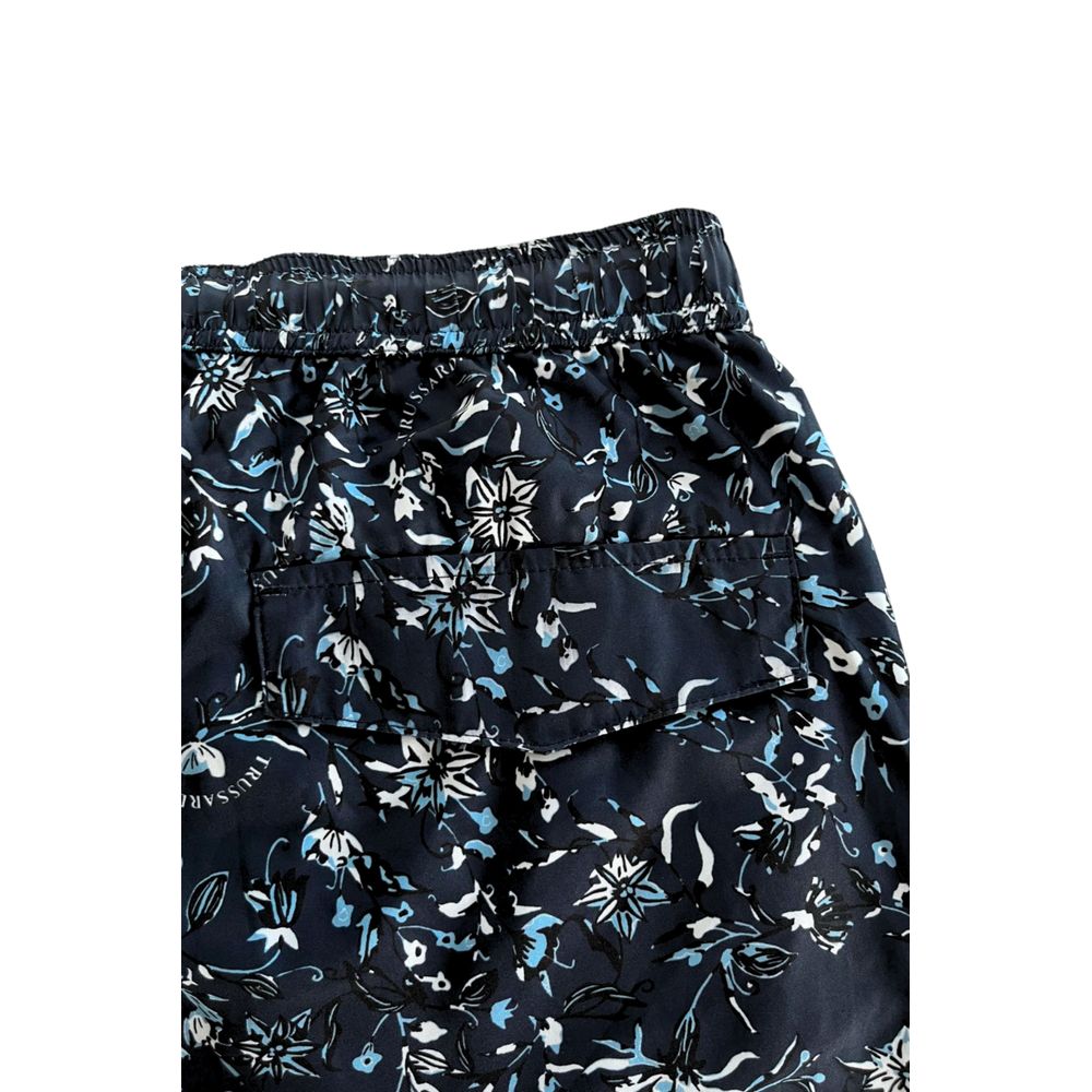 Trussardi Beachwear Blue Swimwear - Floral Print