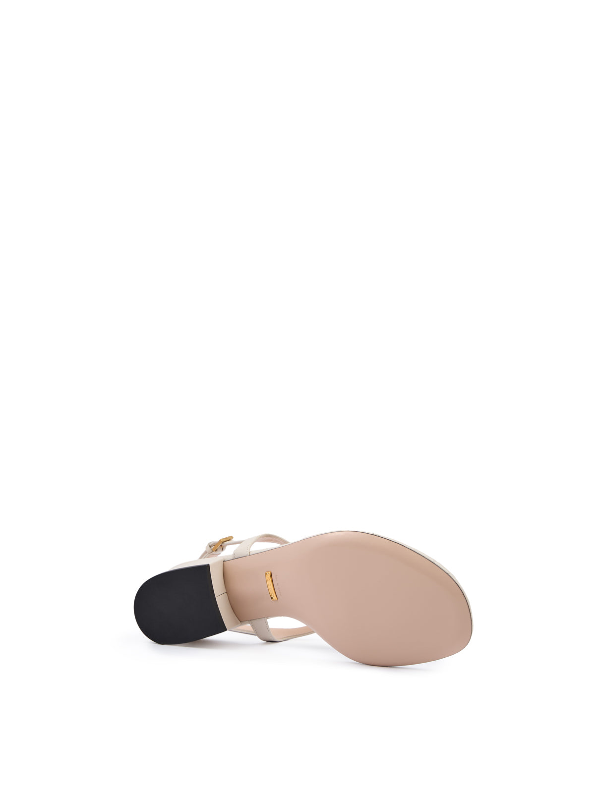 Gucci White Nappa Leather Thong Sandal Heels