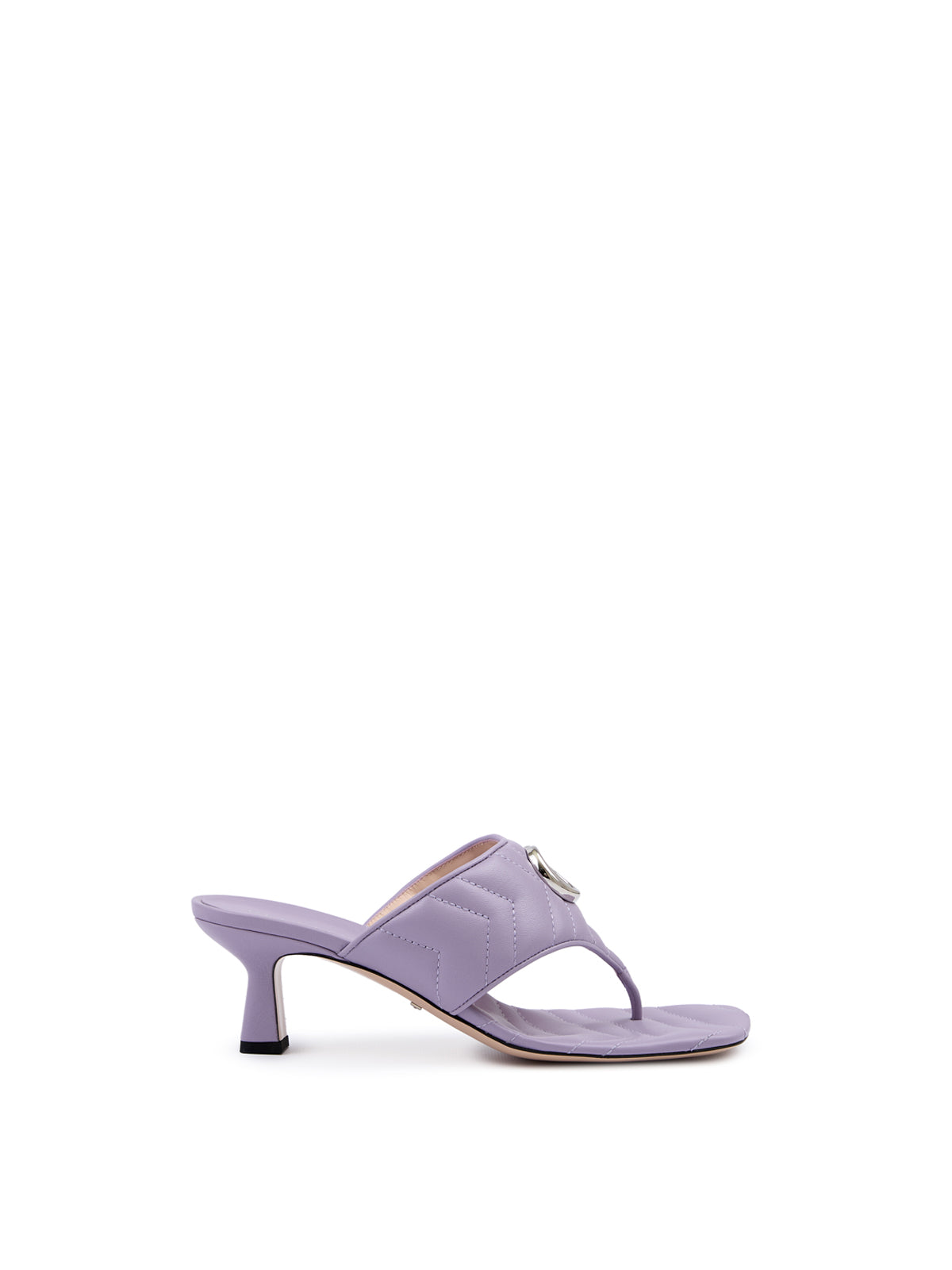 Gucci Purple Nappa Leather Thong Sandal Heels - Charlotte Model