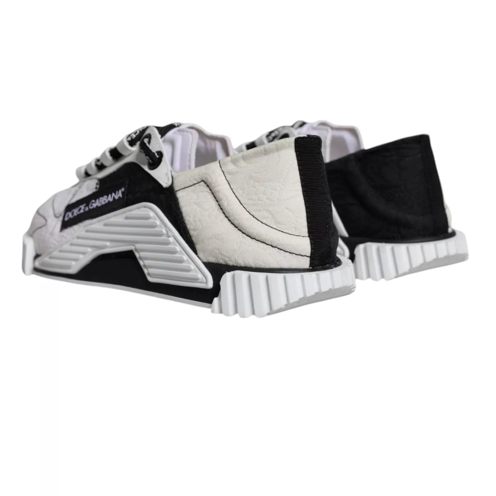 Dolce & Gabbana White & Black Low Top NS1 Sneakers