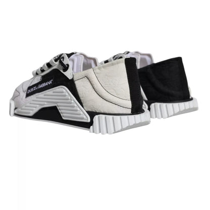 Dolce & Gabbana White & Black Low Top NS1 Sneakers