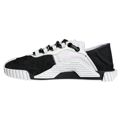 Dolce & Gabbana White & Black Low Top NS1 Sneakers