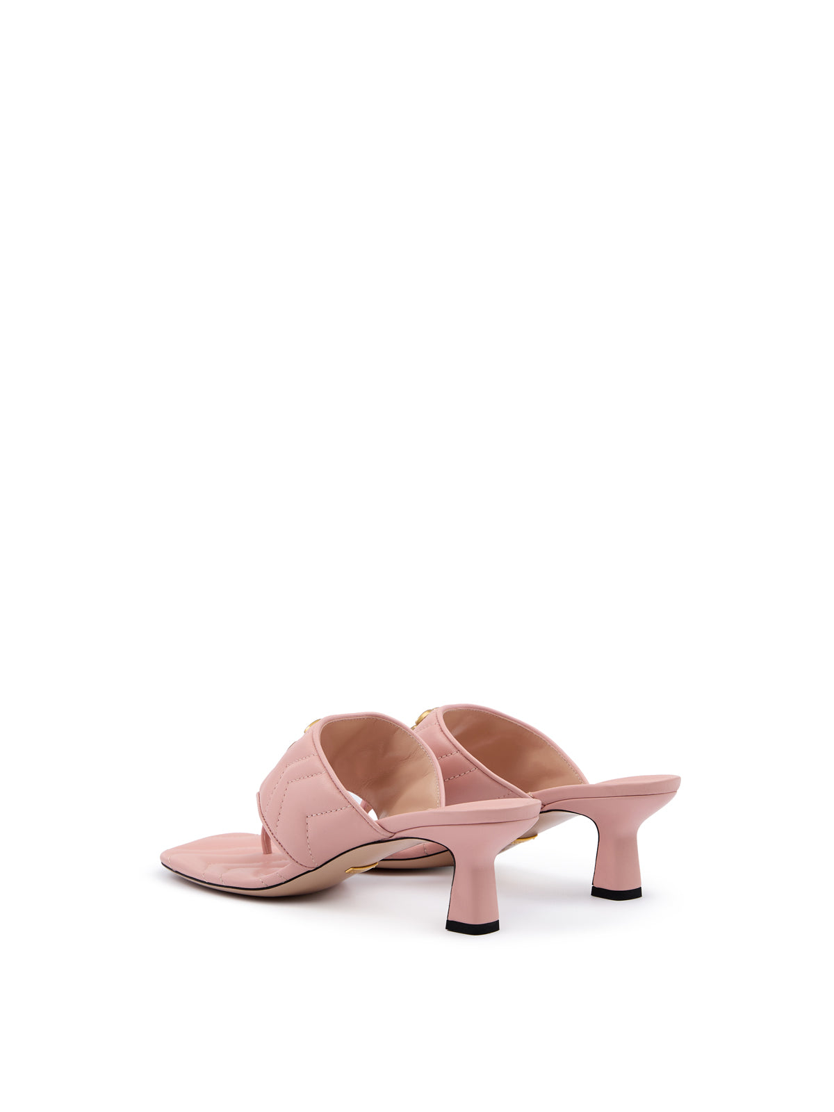 Gucci Pink Nappa Leather Thong Sandal Heels