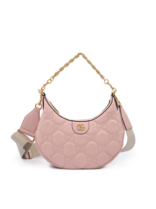 Gucci Light Pink GG Leather Shoulder Bag