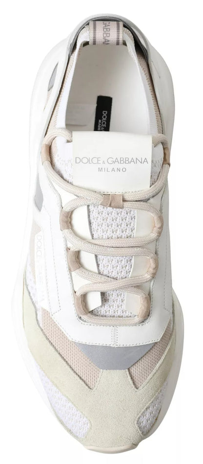 Dolce & Gabbana DAYMASTER White Beige Leather Sneakers